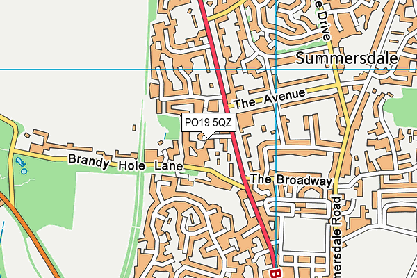 PO19 5QZ map - OS VectorMap District (Ordnance Survey) PO19 5QZ map - OS VectorMap District (Ordnance Survey)