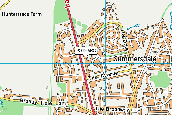 PO19 5RG map - OS VectorMap District (Ordnance Survey) PO19 5RG map - OS VectorMap District (Ordnance Survey)