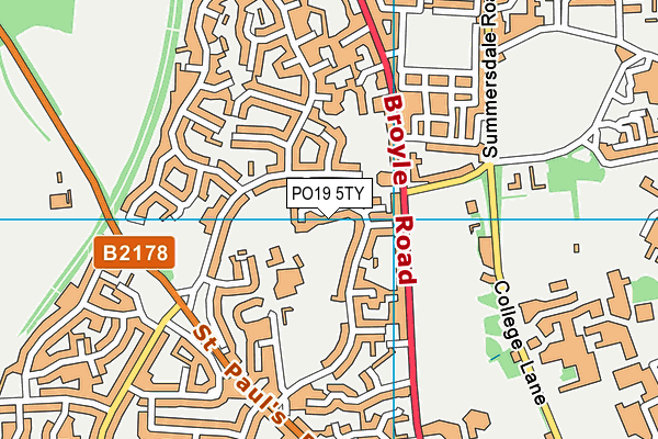 PO19 5TY map - OS VectorMap District (Ordnance Survey) PO19 5TY map - OS VectorMap District (Ordnance Survey)