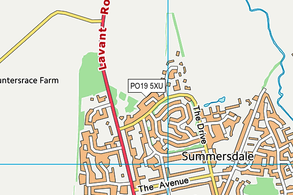 PO19 5XU map - OS VectorMap District (Ordnance Survey)