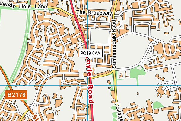 PO19 6AA map - OS VectorMap District (Ordnance Survey) PO19 6AA map - OS VectorMap District (Ordnance Survey)