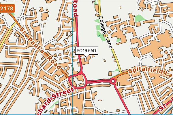 PO19 6AD map - OS VectorMap District (Ordnance Survey) PO19 6AD map - OS VectorMap District (Ordnance Survey)