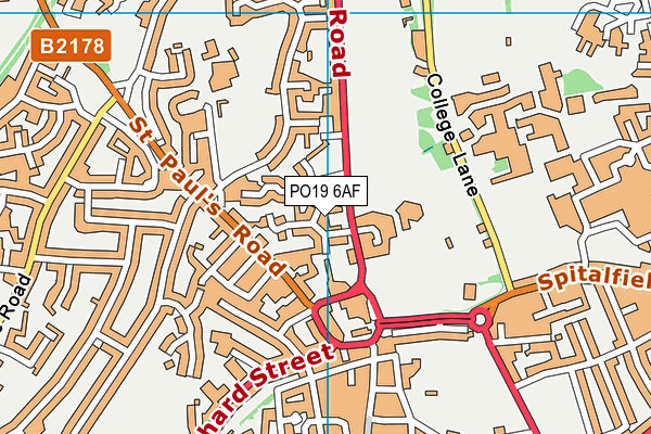 PO19 6AF map - OS VectorMap District (Ordnance Survey) PO19 6AF map - OS VectorMap District (Ordnance Survey)