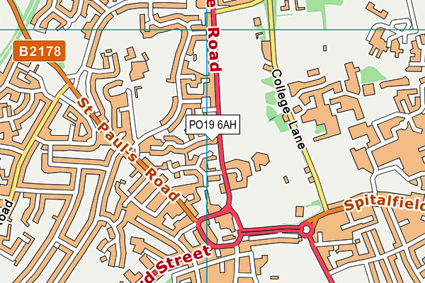 PO19 6AH map - OS VectorMap District (Ordnance Survey) PO19 6AH map - OS VectorMap District (Ordnance Survey)