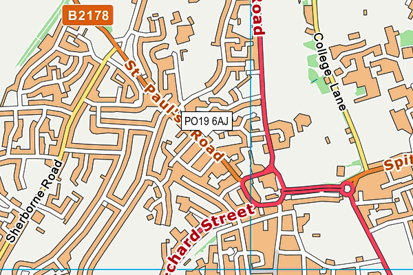 PO19 6AJ map - OS VectorMap District (Ordnance Survey) PO19 6AJ map - OS VectorMap District (Ordnance Survey)
