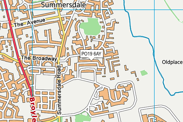 PO19 6AY map - OS VectorMap District (Ordnance Survey) PO19 6AY map - OS VectorMap District (Ordnance Survey)