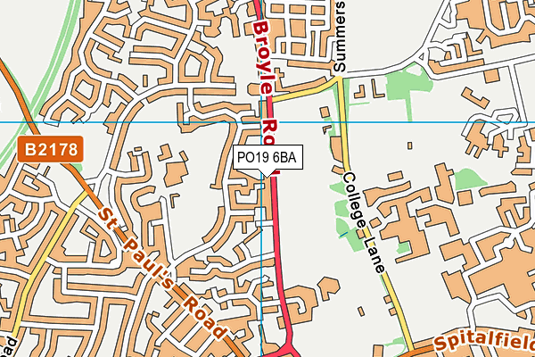 PO19 6BA map - OS VectorMap District (Ordnance Survey) PO19 6BA map - OS VectorMap District (Ordnance Survey)