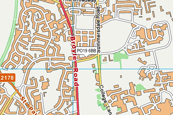 PO19 6BB map - OS VectorMap District (Ordnance Survey)