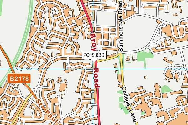 PO19 6BD map - OS VectorMap District (Ordnance Survey) PO19 6BD map - OS VectorMap District (Ordnance Survey)