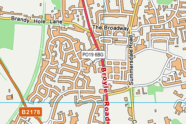 PO19 6BG map - OS VectorMap District (Ordnance Survey) PO19 6BG map - OS VectorMap District (Ordnance Survey)