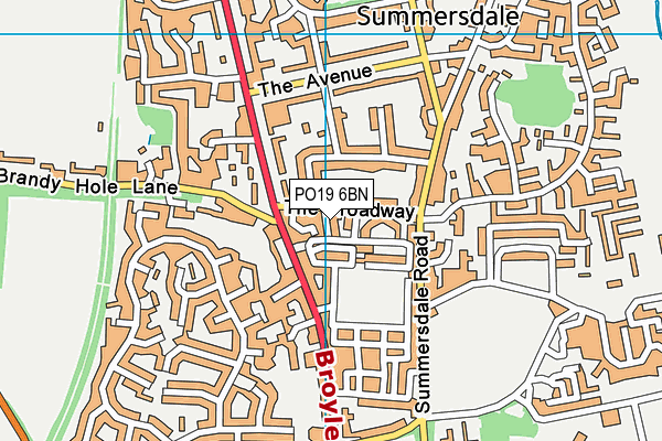PO19 6BN map - OS VectorMap District (Ordnance Survey) PO19 6BN map - OS VectorMap District (Ordnance Survey)