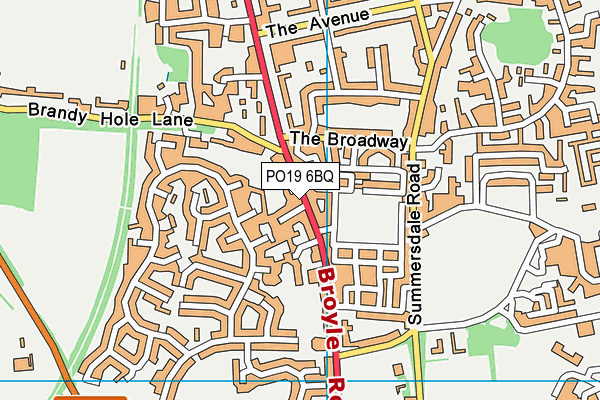 PO19 6BQ map - OS VectorMap District (Ordnance Survey)