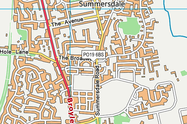 PO19 6BS map - OS VectorMap District (Ordnance Survey) PO19 6BS map - OS VectorMap District (Ordnance Survey)