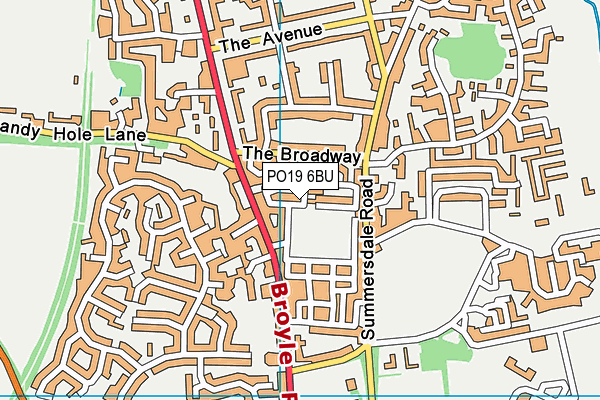 PO19 6BU map - OS VectorMap District (Ordnance Survey) PO19 6BU map - OS VectorMap District (Ordnance Survey)
