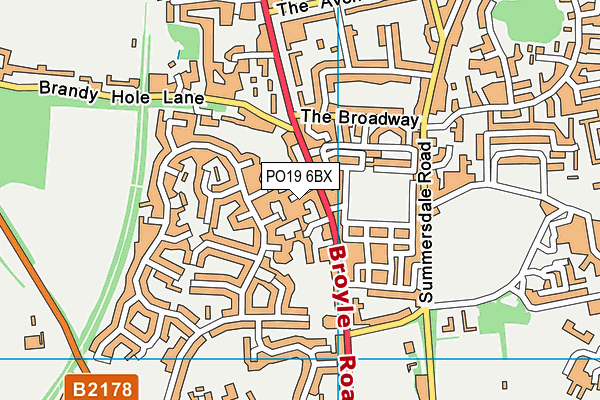 PO19 6BX map - OS VectorMap District (Ordnance Survey) PO19 6BX map - OS VectorMap District (Ordnance Survey)