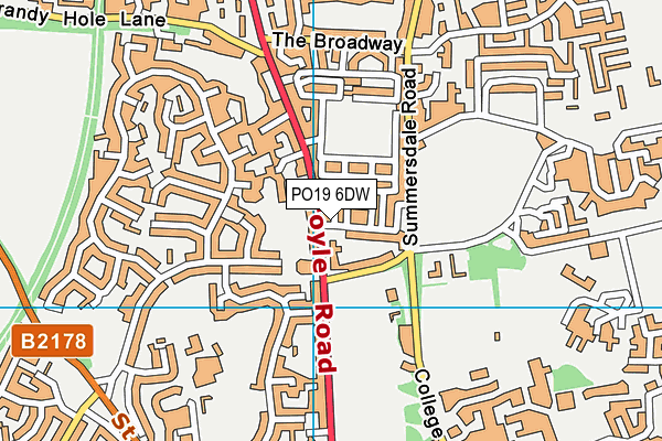 PO19 6DW map - OS VectorMap District (Ordnance Survey)