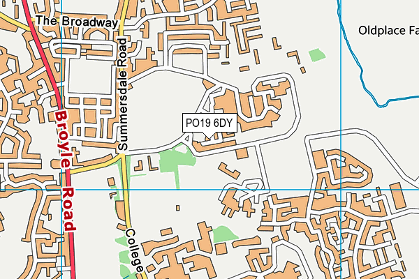 PO19 6DY map - OS VectorMap District (Ordnance Survey) PO19 6DY map - OS VectorMap District (Ordnance Survey)