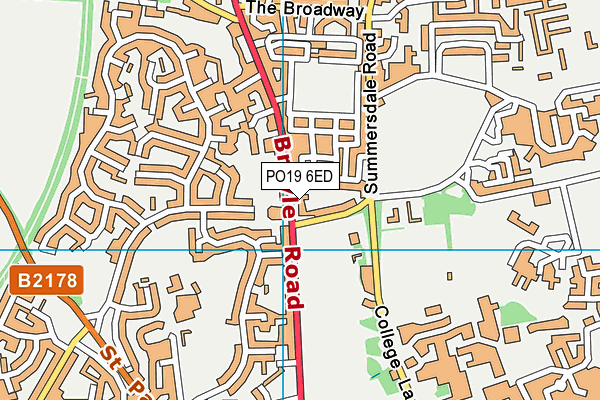 PO19 6ED map - OS VectorMap District (Ordnance Survey) PO19 6ED map - OS VectorMap District (Ordnance Survey)