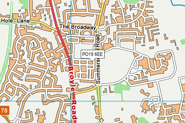 PO19 6EE map - OS VectorMap District (Ordnance Survey) PO19 6EE map - OS VectorMap District (Ordnance Survey)