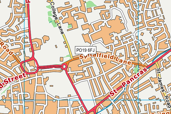 PO19 6FJ map - OS VectorMap District (Ordnance Survey) PO19 6FJ map - OS VectorMap District (Ordnance Survey)