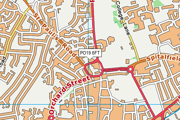 PO19 6FT map - OS VectorMap District (Ordnance Survey) PO19 6FT map - OS VectorMap District (Ordnance Survey)