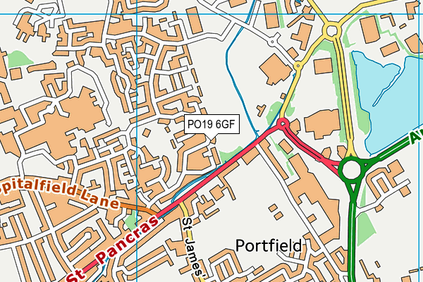 PO19 6GF map - OS VectorMap District (Ordnance Survey)
