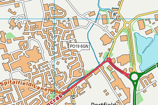 PO19 6GN map - OS VectorMap District (Ordnance Survey) PO19 6GN map - OS VectorMap District (Ordnance Survey)
