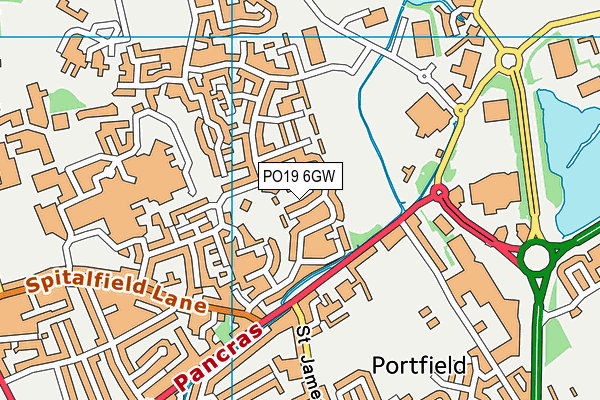 PO19 6GW map - OS VectorMap District (Ordnance Survey) PO19 6GW map - OS VectorMap District (Ordnance Survey)
