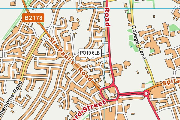 PO19 6LB map - OS VectorMap District (Ordnance Survey) PO19 6LB map - OS VectorMap District (Ordnance Survey)