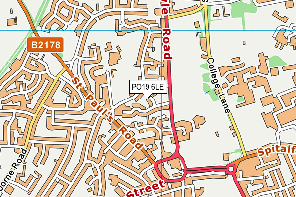 PO19 6LE map - OS VectorMap District (Ordnance Survey) PO19 6LE map - OS VectorMap District (Ordnance Survey)