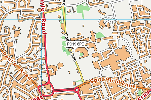 PO19 6PE map - OS VectorMap District (Ordnance Survey) PO19 6PE map - OS VectorMap District (Ordnance Survey)