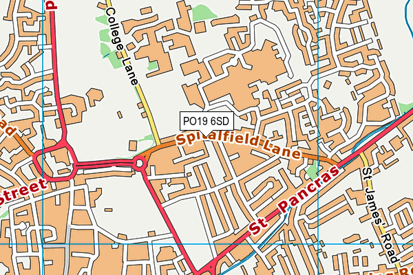 PO19 6SD map - OS VectorMap District (Ordnance Survey) PO19 6SD map - OS VectorMap District (Ordnance Survey)