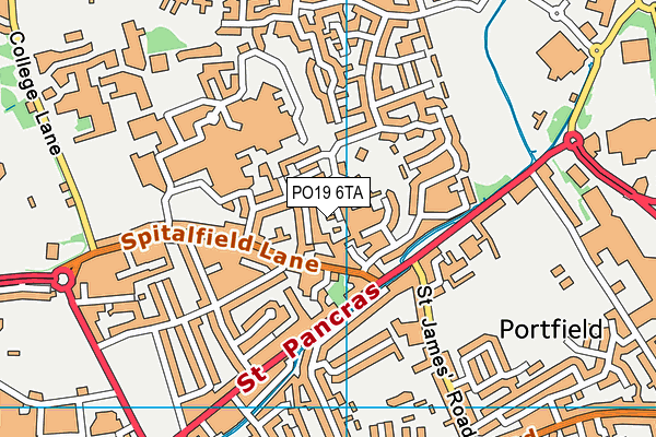 PO19 6TA map - OS VectorMap District (Ordnance Survey) PO19 6TA map - OS VectorMap District (Ordnance Survey)
