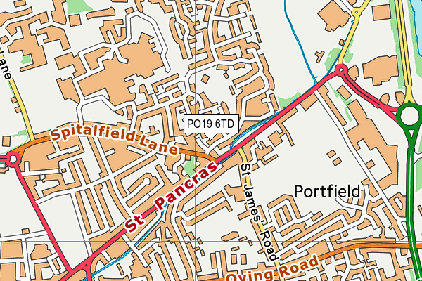 PO19 6TD map - OS VectorMap District (Ordnance Survey) PO19 6TD map - OS VectorMap District (Ordnance Survey)