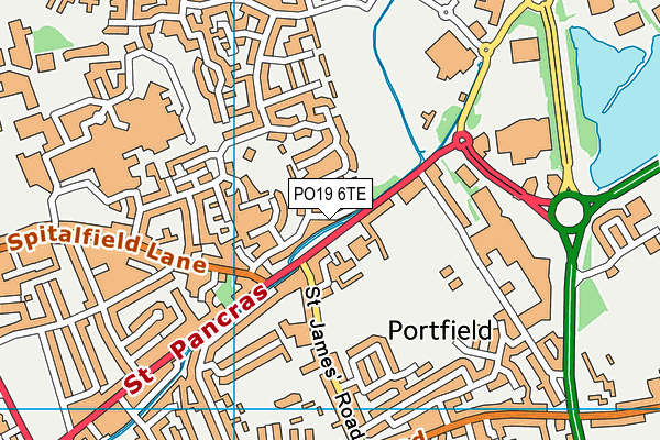 PO19 6TE map - OS VectorMap District (Ordnance Survey) PO19 6TE map - OS VectorMap District (Ordnance Survey)