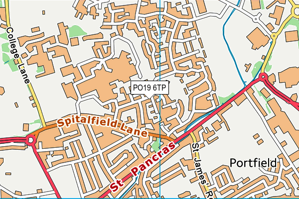 PO19 6TP map - OS VectorMap District (Ordnance Survey) PO19 6TP map - OS VectorMap District (Ordnance Survey)