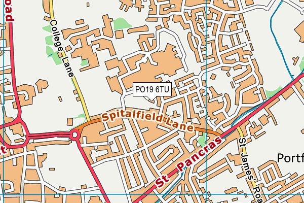 PO19 6TU map - OS VectorMap District (Ordnance Survey) PO19 6TU map - OS VectorMap District (Ordnance Survey)