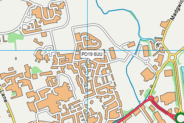 PO19 6UU map - OS VectorMap District (Ordnance Survey) PO19 6UU map - OS VectorMap District (Ordnance Survey)