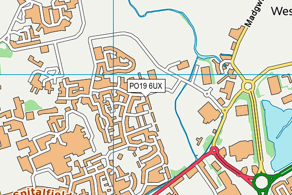 PO19 6UX map - OS VectorMap District (Ordnance Survey) PO19 6UX map - OS VectorMap District (Ordnance Survey)