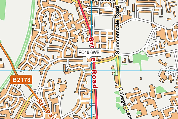 PO19 6WB map - OS VectorMap District (Ordnance Survey) PO19 6WB map - OS VectorMap District (Ordnance Survey)