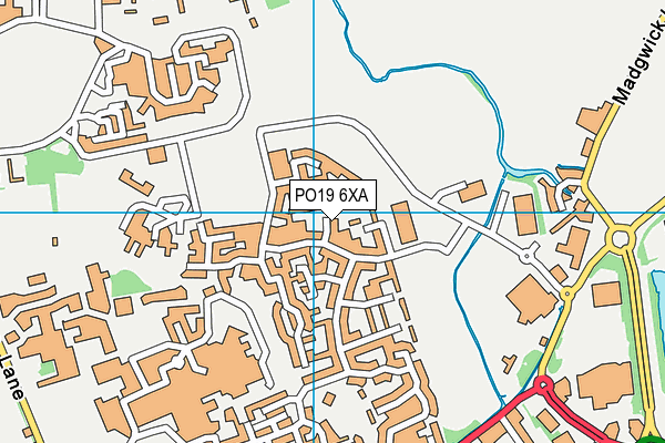 PO19 6XA map - OS VectorMap District (Ordnance Survey) PO19 6XA map - OS VectorMap District (Ordnance Survey)