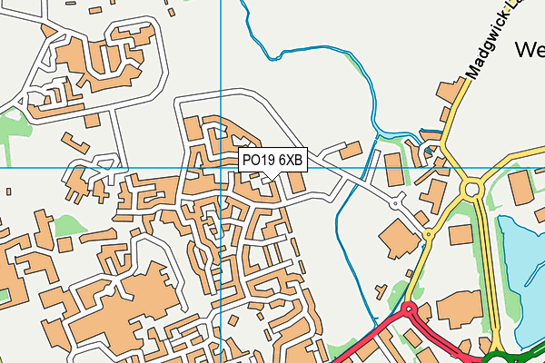 PO19 6XB map - OS VectorMap District (Ordnance Survey) PO19 6XB map - OS VectorMap District (Ordnance Survey)