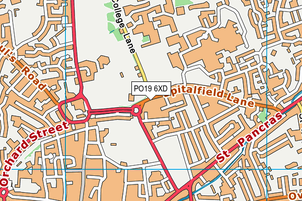 PO19 6XD map - OS VectorMap District (Ordnance Survey) PO19 6XD map - OS VectorMap District (Ordnance Survey)