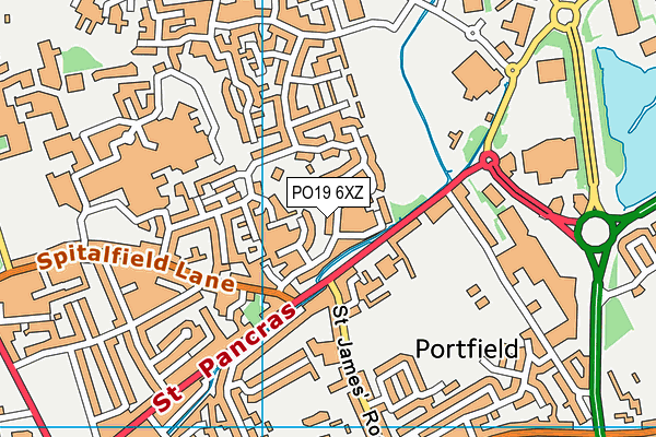 PO19 6XZ map - OS VectorMap District (Ordnance Survey) PO19 6XZ map - OS VectorMap District (Ordnance Survey)
