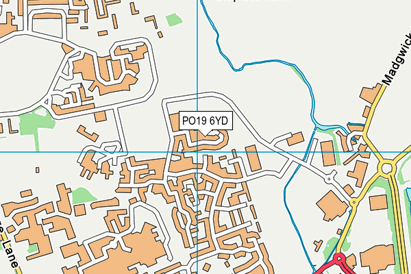 PO19 6YD map - OS VectorMap District (Ordnance Survey) PO19 6YD map - OS VectorMap District (Ordnance Survey)