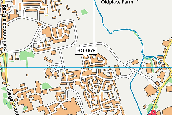PO19 6YF map - OS VectorMap District (Ordnance Survey) PO19 6YF map - OS VectorMap District (Ordnance Survey)
