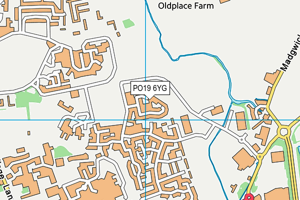 PO19 6YG map - OS VectorMap District (Ordnance Survey) PO19 6YG map - OS VectorMap District (Ordnance Survey)