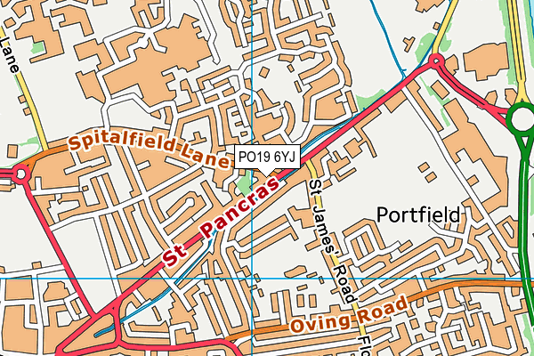 PO19 6YJ map - OS VectorMap District (Ordnance Survey) PO19 6YJ map - OS VectorMap District (Ordnance Survey)