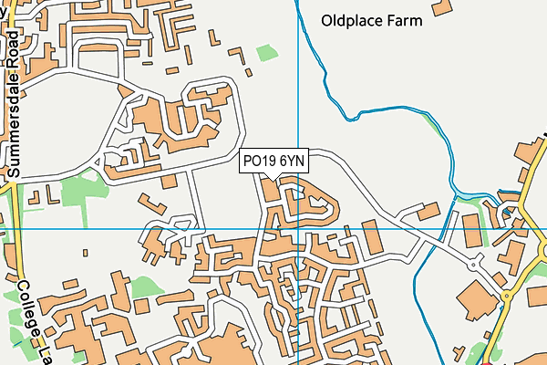 PO19 6YN map - OS VectorMap District (Ordnance Survey) PO19 6YN map - OS VectorMap District (Ordnance Survey)