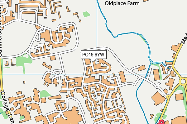 PO19 6YW map - OS VectorMap District (Ordnance Survey) PO19 6YW map - OS VectorMap District (Ordnance Survey)